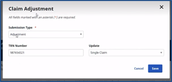 Claim Adjustment Window